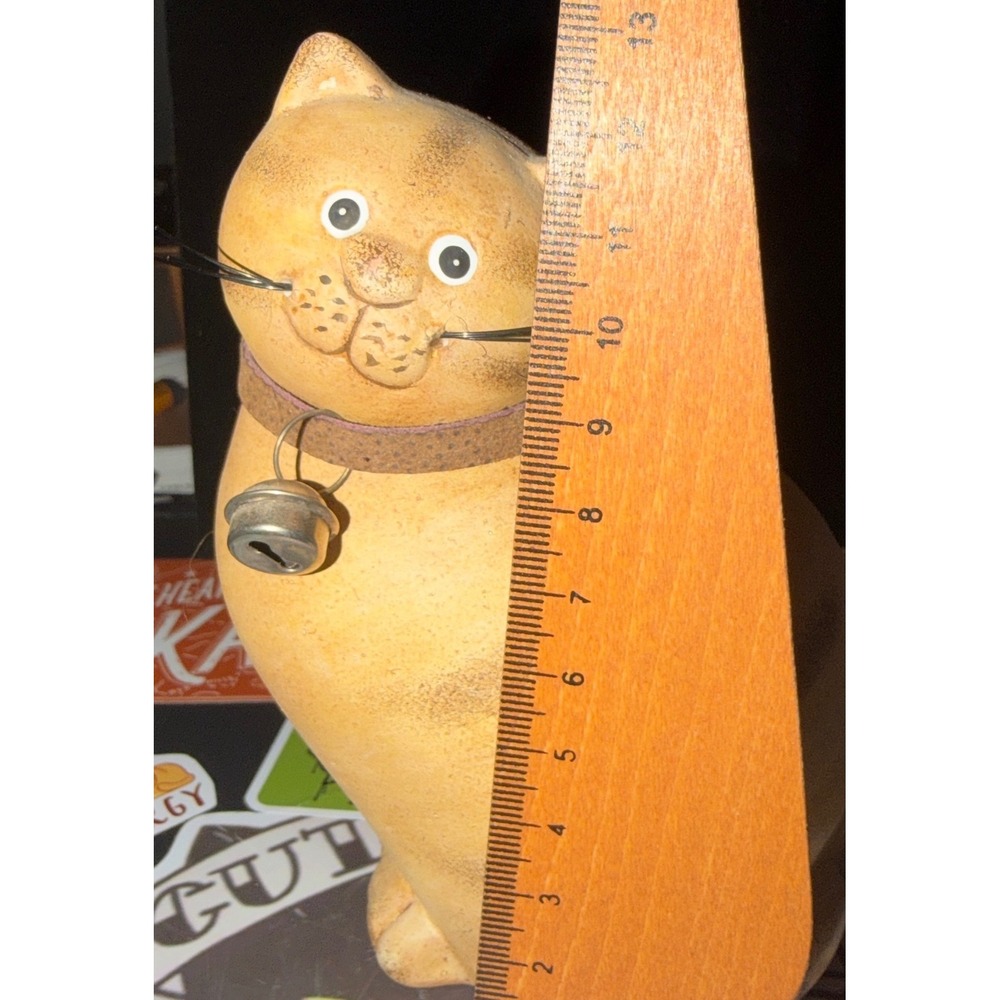 Ginger Cat Figurine Home Decor Small Orange Rustic Figure - Picture 9 of 9